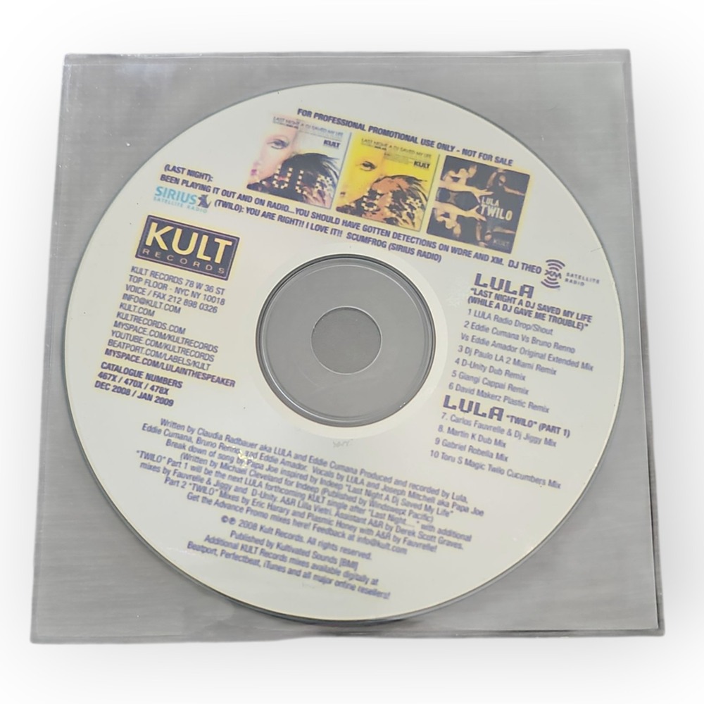 Lula – Last Night‎ A DJ Saved My Life (While A DJ Gave Me Trouble) / Twilo CDr